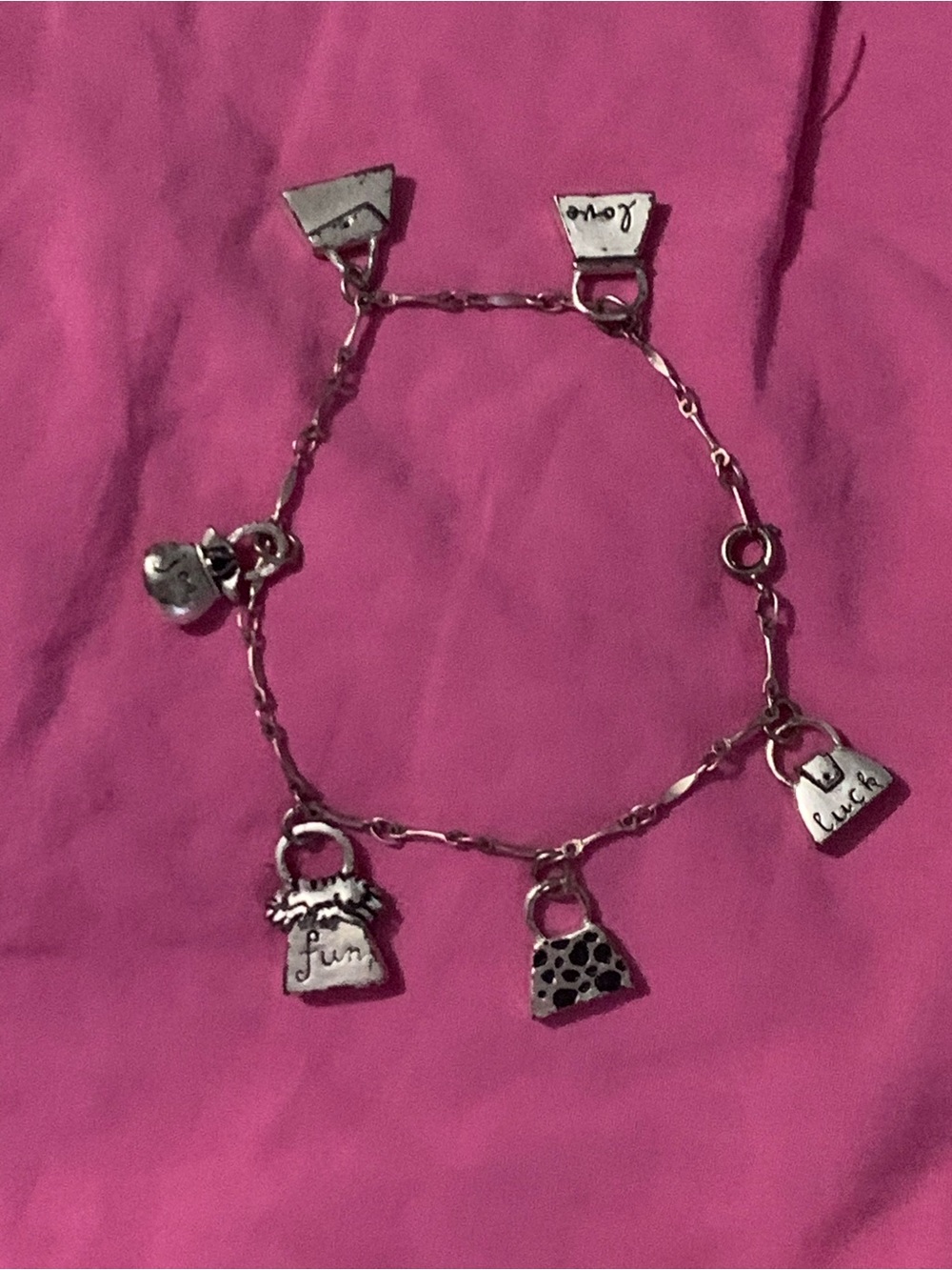 Brighton Silver-Plated Handbag Charm Bracelet